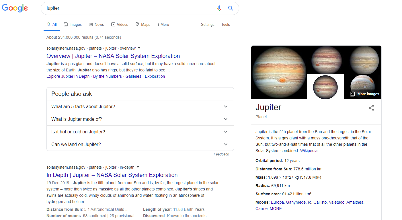Celestial Object - Jupiter knowledge graph