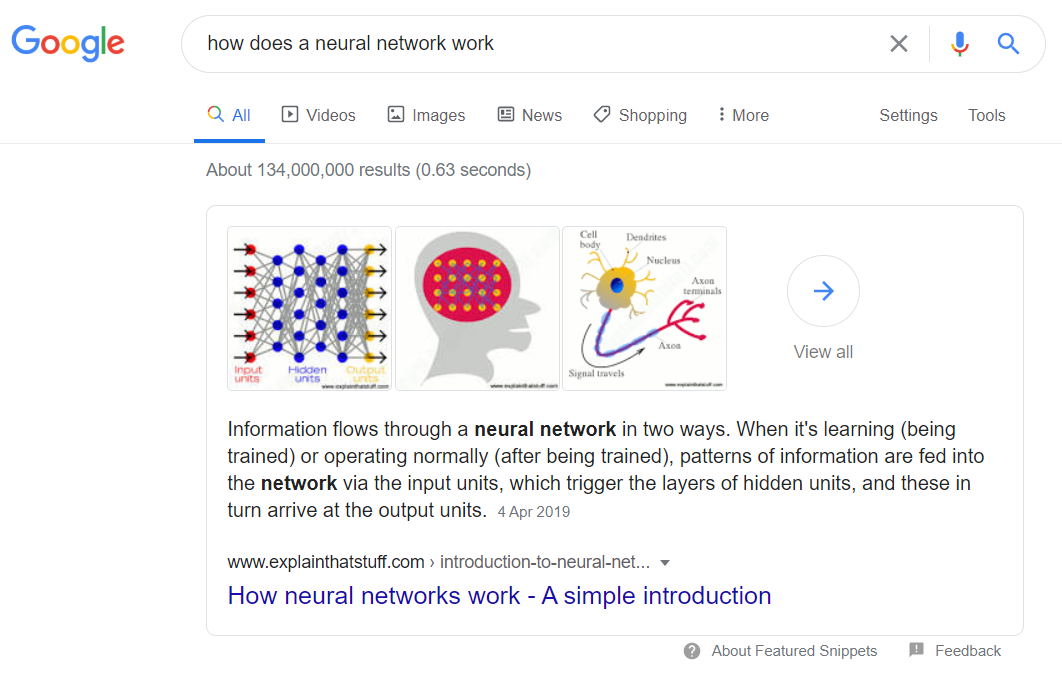 Featured snippet - Paragraph example