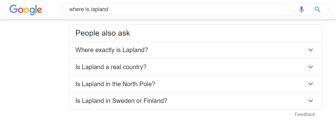 Google SERP: People Also Ask