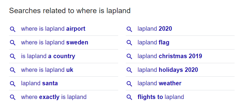Google SERP - Related Searches
