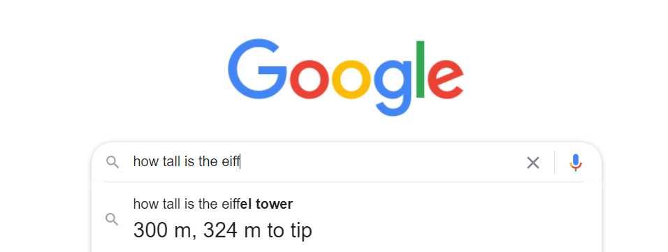 Google shows the answer when typing