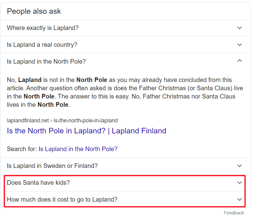 People Also Ask Example