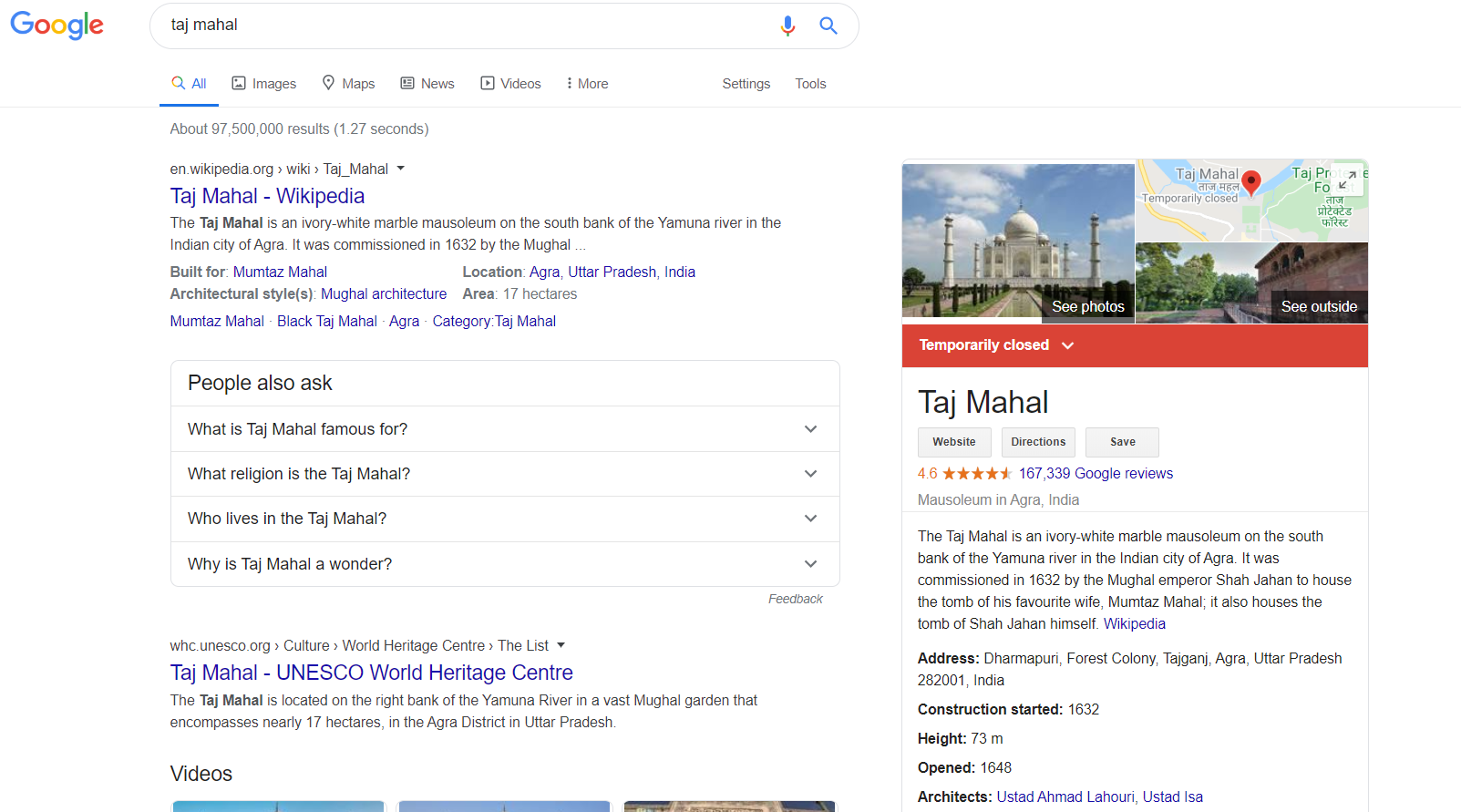The Taj Mahal Knowledge Graph