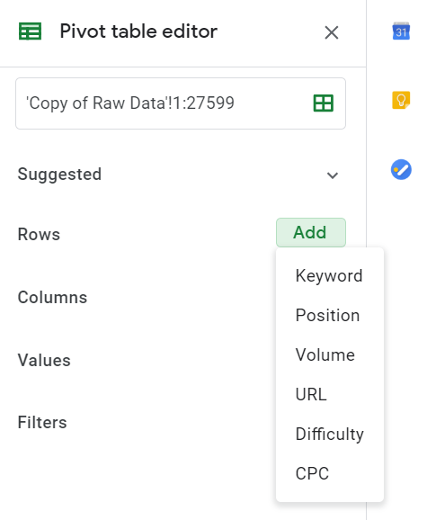 FKR - CPT - step 6 - Add to pivot table