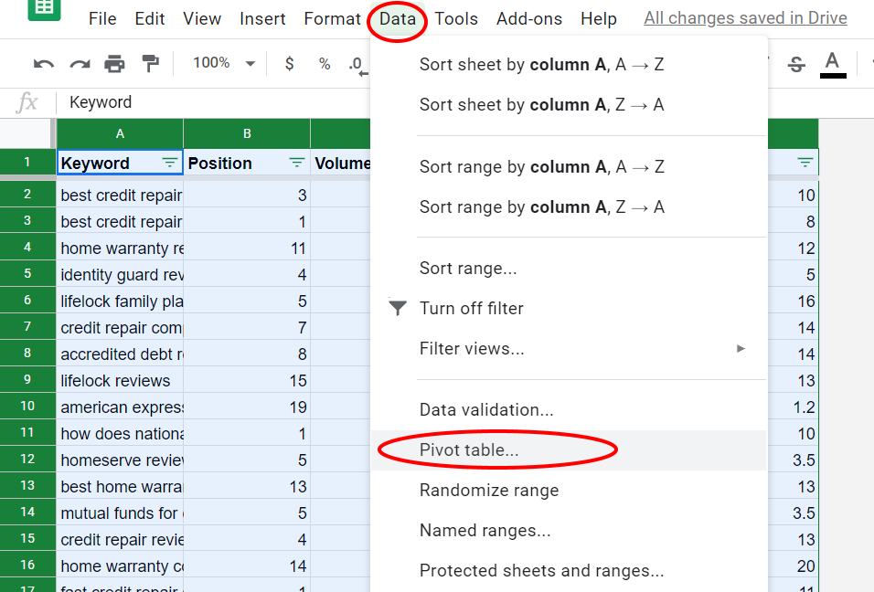 FKR - CPT - step 4 - Pivot table
