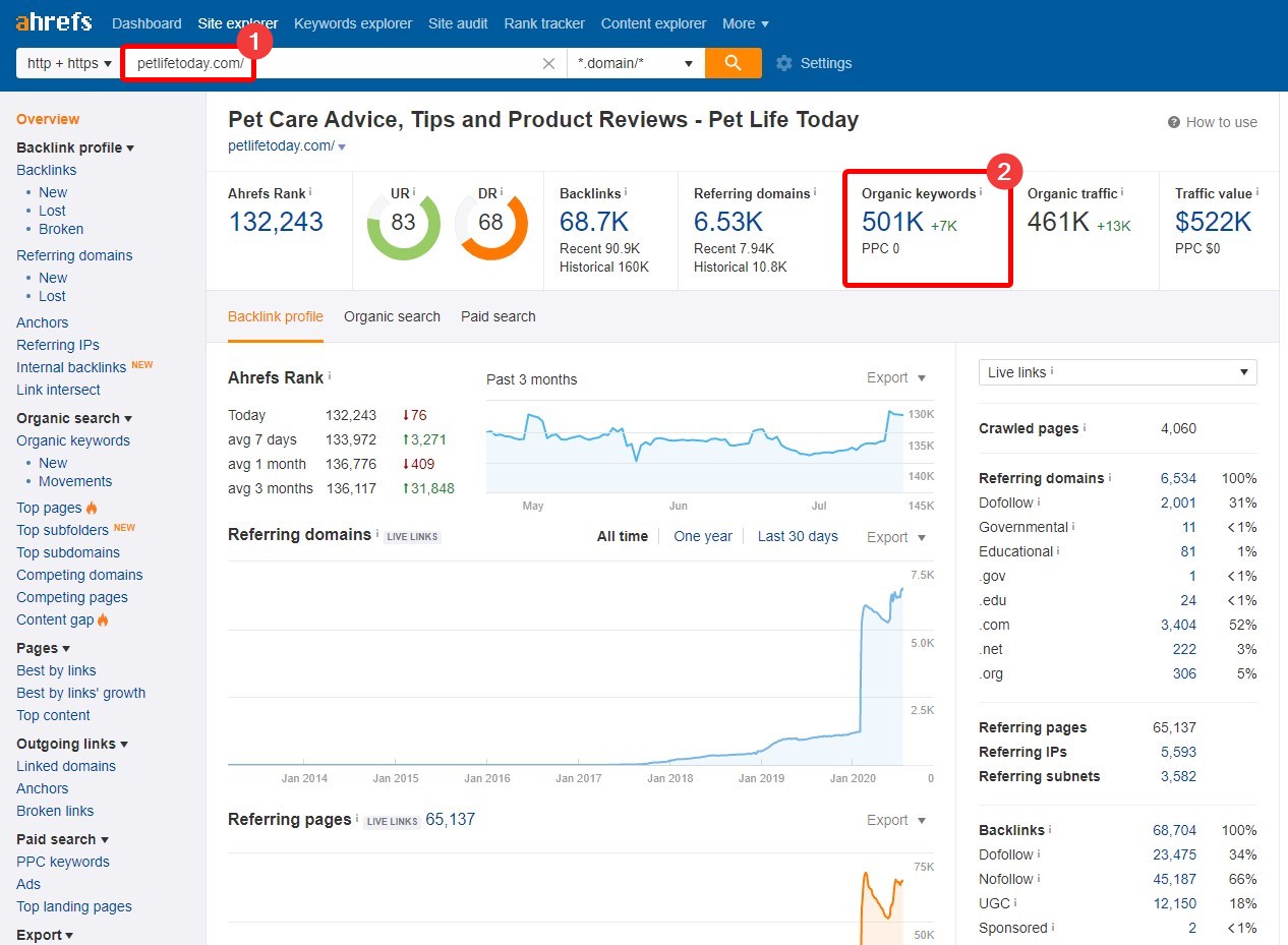 Ahrefs Keywords - Competitor