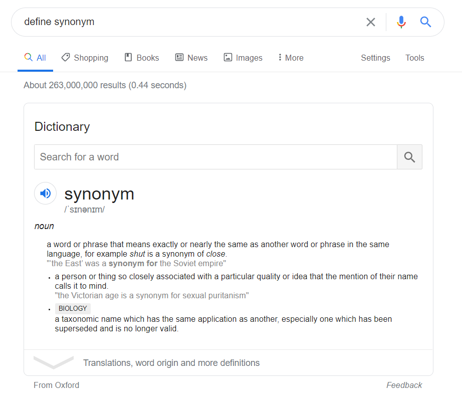 Define synonym