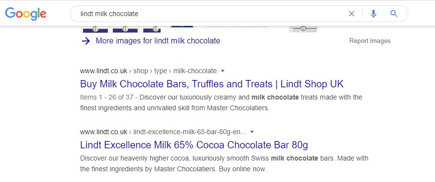 Lindt Milk Chocolate Website